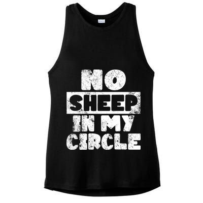 No Sheep In My Circle Distressed Ladies PosiCharge Tri-Blend Wicking Tank