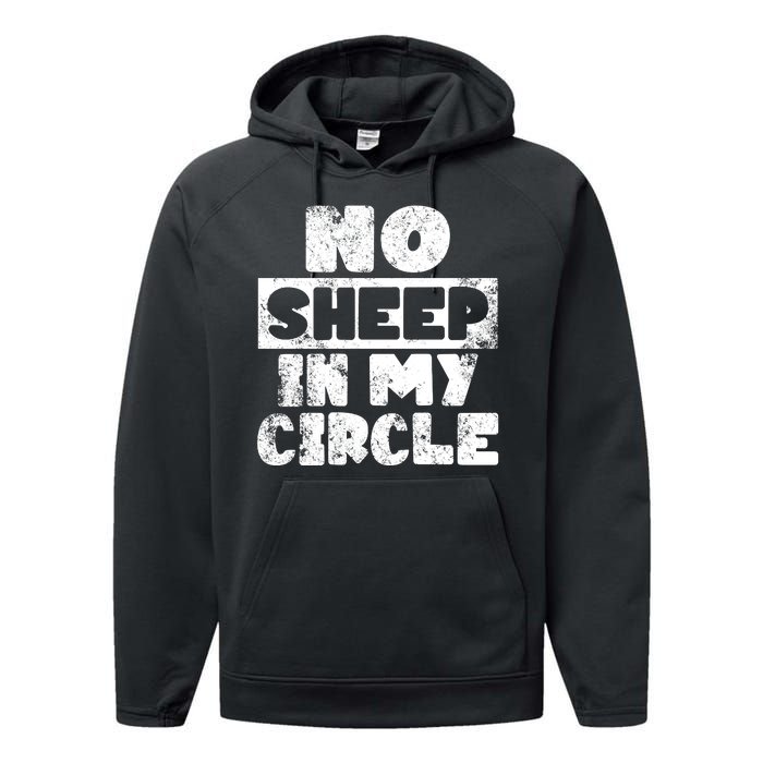 No Sheep In My Circle Distressed Performance Fleece Hoodie