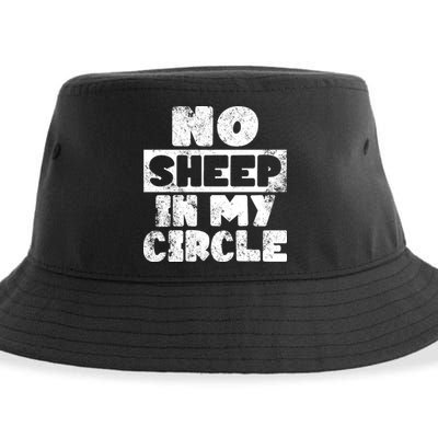 No Sheep In My Circle Distressed Sustainable Bucket Hat
