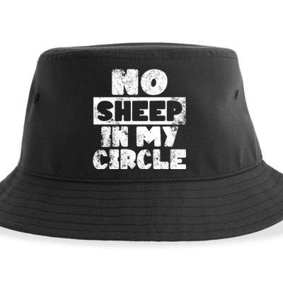 No Sheep In My Circle Distressed Sustainable Bucket Hat