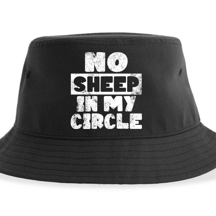 No Sheep In My Circle Distressed Sustainable Bucket Hat