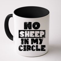 No Sheep In My Circle Distressed Mug