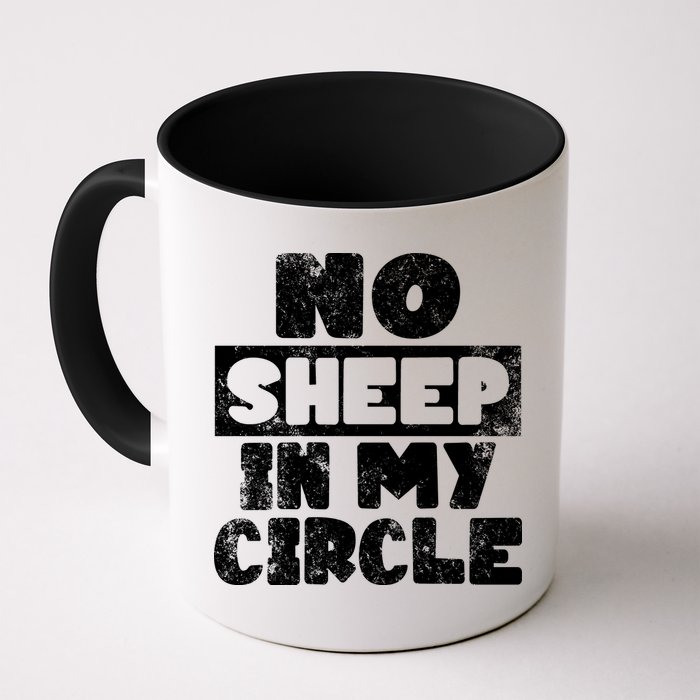 No Sheep In My Circle Distressed Mug
