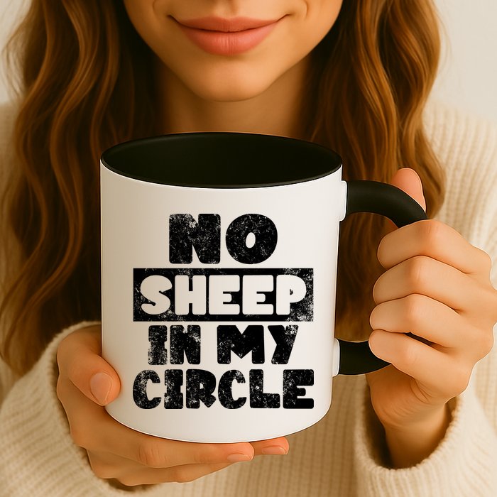 No Sheep In My Circle Distressed Mug