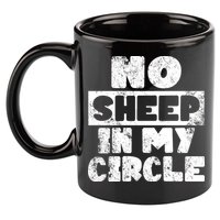 No Sheep In My Circle Distressed 11oz C Handle Ceramic Mug