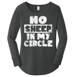 No Sheep In My Circle Distressed Women's Perfect Tri Tunic Long Sleeve Shirt