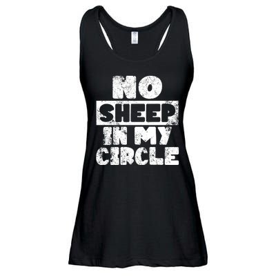 No Sheep In My Circle Distressed Ladies Essential Flowy Tank