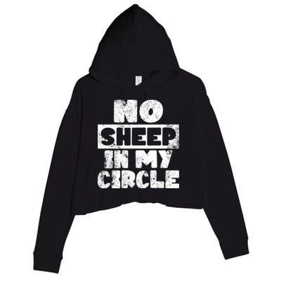 No Sheep In My Circle Distressed Crop Fleece Hoodie