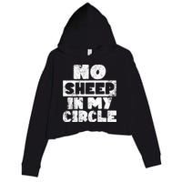 No Sheep In My Circle Distressed Crop Fleece Hoodie