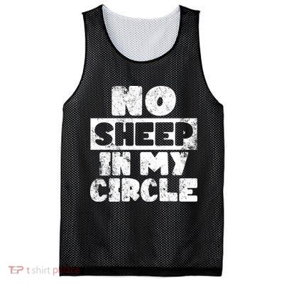 No Sheep In My Circle Distressed Mesh Reversible Basketball Jersey Tank