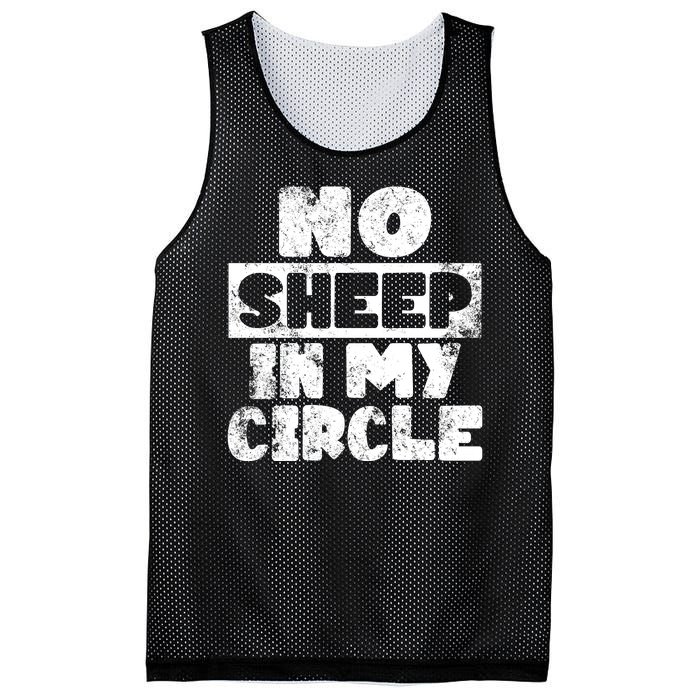 No Sheep In My Circle Distressed Mesh Reversible Basketball Jersey Tank