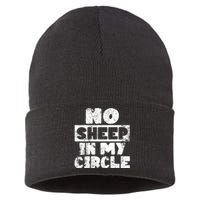 No Sheep In My Circle Distressed Sustainable Knit Beanie