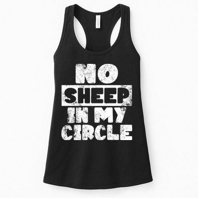 No Sheep In My Circle Distressed Womens Tank Top