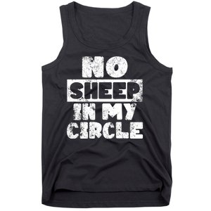 No Sheep In My Circle Distressed Tank Top