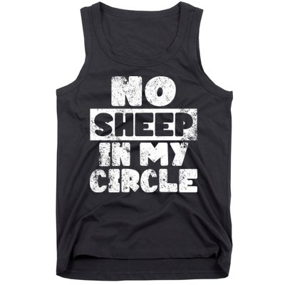 No Sheep In My Circle Distressed Tank Top