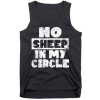 No Sheep In My Circle Distressed Tank Top