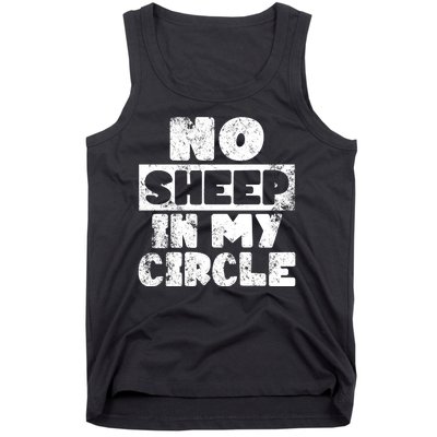 No Sheep In My Circle Distressed Tank Top