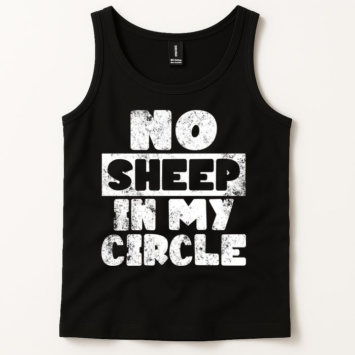 No Sheep In My Circle Distressed Tank Top
