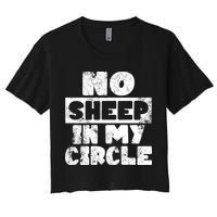 No Sheep In My Circle Distressed Crop Top