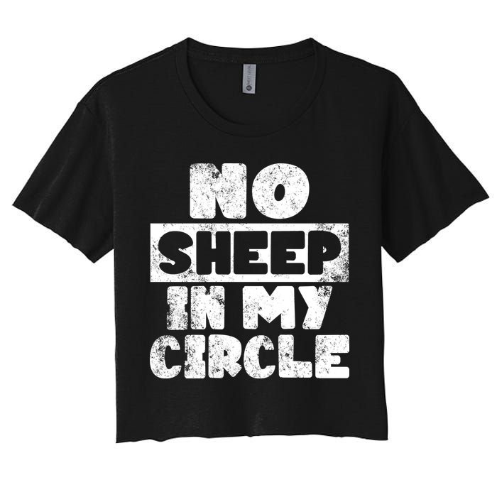No Sheep In My Circle Distressed Crop Top