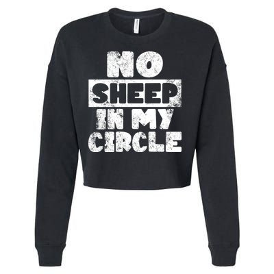 No Sheep In My Circle Distressed Cropped Pullover Crew