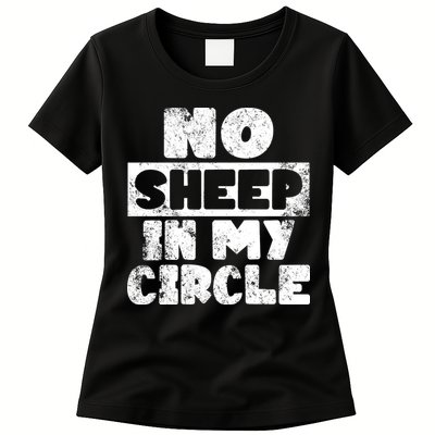 No Sheep In My Circle Distressed Womens T-Shirt