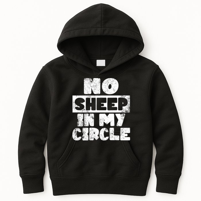 No Sheep In My Circle Distressed Kids Hoodie