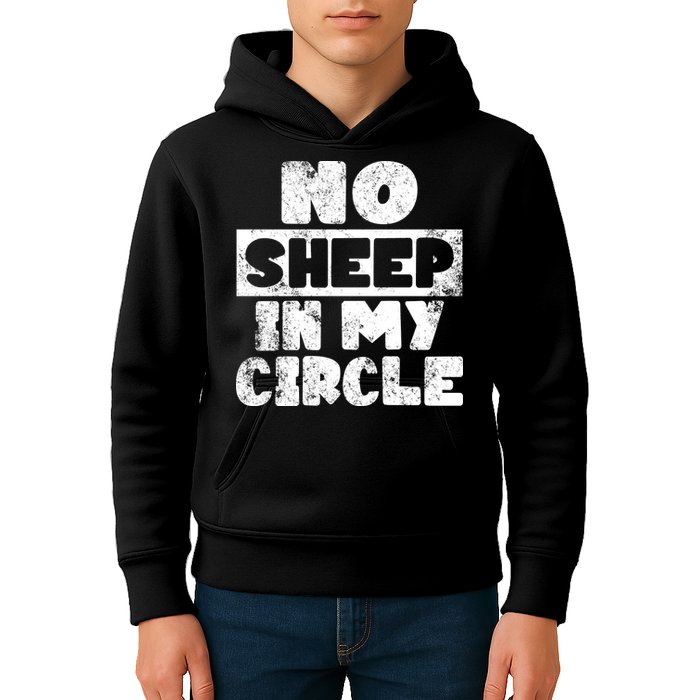 No Sheep In My Circle Distressed Kids Hoodie