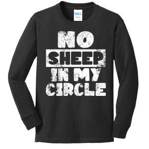 No Sheep In My Circle Distressed Kids Long Sleeve Shirt