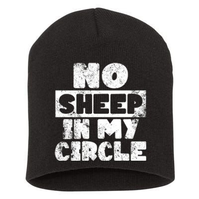 No Sheep In My Circle Distressed Short Acrylic Beanie