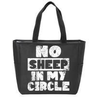 No Sheep In My Circle Distressed Zip Tote Bag