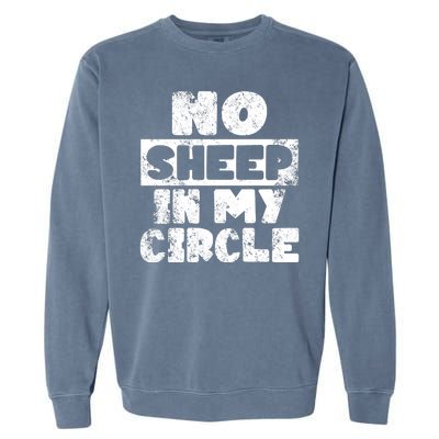 No Sheep In My Circle Distressed Garment-Dyed Sweatshirt