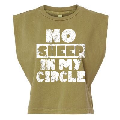 No Sheep In My Circle Distressed Garment-Dyed Women's Muscle Tee