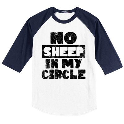 No Sheep In My Circle Distressed Baseball Sleeve Shirt