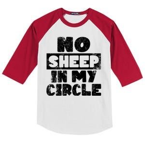 No Sheep In My Circle Distressed Kids Colorblock Raglan Jersey