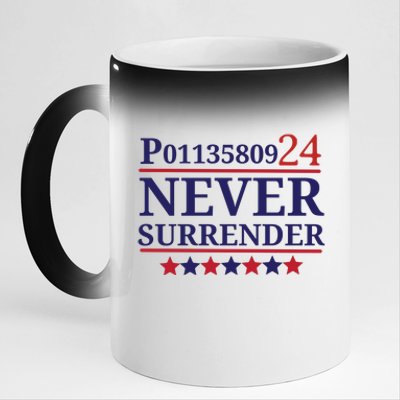 Never Surrender Inmate P01135809 Fulton County Georgia Jail Prisoner Inmate 11oz Black Color Changing Mug