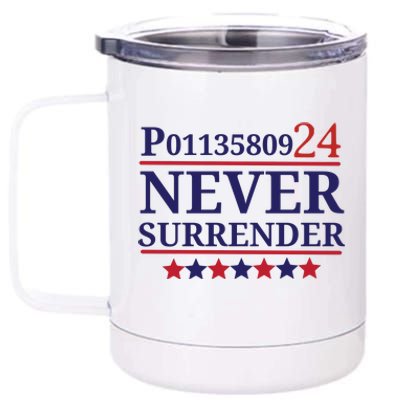 Never Surrender Inmate P01135809 Fulton County Georgia Jail Prisoner Inmate 12 oz Stainless Steel Tumbler Cup