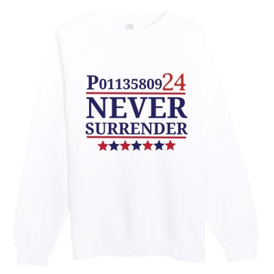 Never Surrender Inmate P01135809 Fulton County Georgia Jail Prisoner Inmate Premium Crewneck Sweatshirt