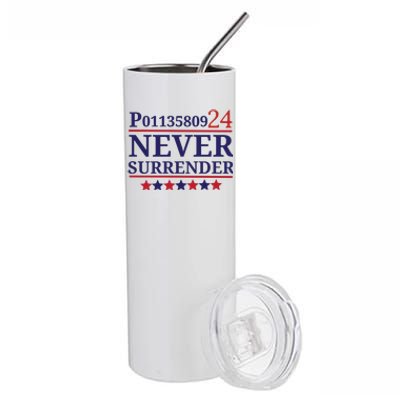 Never Surrender Inmate P01135809 Fulton County Georgia Jail Prisoner Inmate Stainless Steel Tumbler