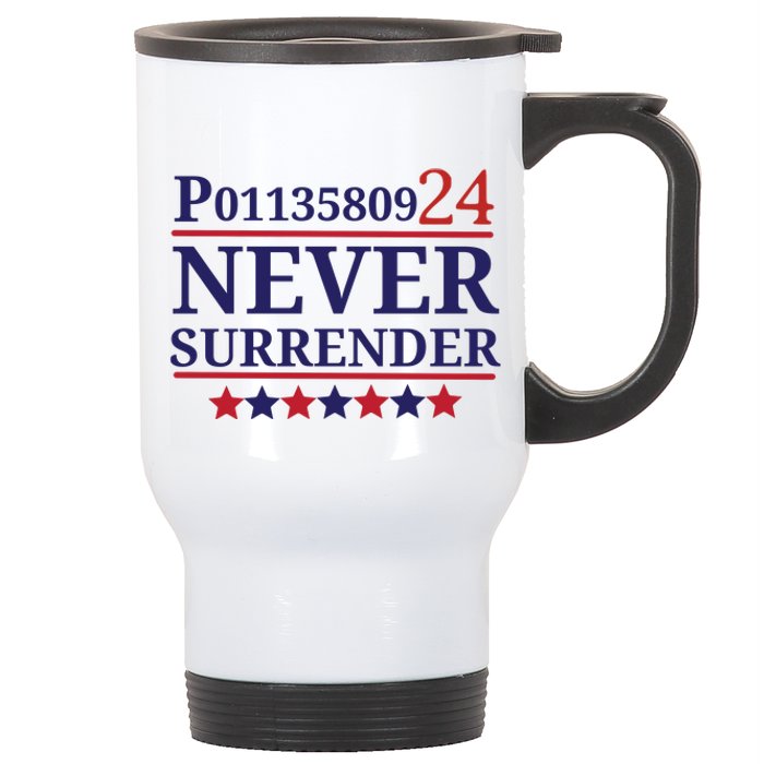 Never Surrender Inmate P01135809 Fulton County Georgia Jail Prisoner Inmate Stainless Steel Travel Mug