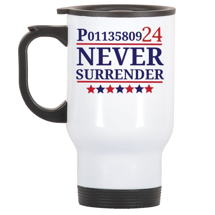 Never Surrender Inmate P01135809 Fulton County Georgia Jail Prisoner Inmate Stainless Steel Travel Mug