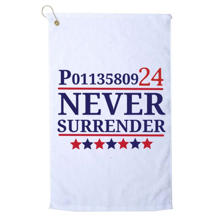 Never Surrender Inmate P01135809 Fulton County Georgia Jail Prisoner Inmate Platinum Collection Golf Towel