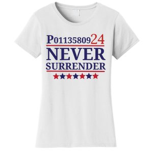 Never Surrender Inmate P01135809 Fulton County Georgia Jail Prisoner Inmate Women's T-Shirt