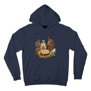 Nativity Scene Illustration Christmas Hoodie