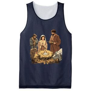 Nativity Scene Illustration Christmas Mesh Reversible Basketball Jersey Tank