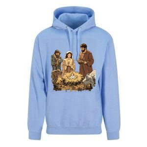 Nativity Scene Illustration Christmas Unisex Surf Hoodie