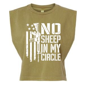 No Sheep In My Circle Gift Funny Camo Pro Gun 2nd Amendment Gift Garment-Dyed Women's Muscle Tee