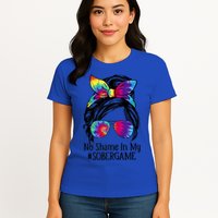 No Shame In My Sober Game Na Narcotics Anonymous Gift Womens T-Shirt