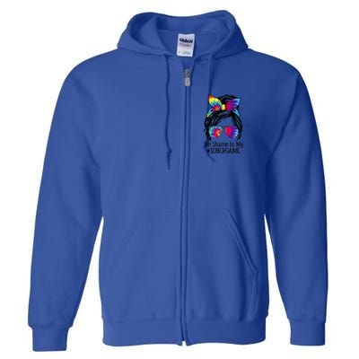 No Shame In My Sober Game Na Narcotics Anonymous Gift Full Zip Hoodie