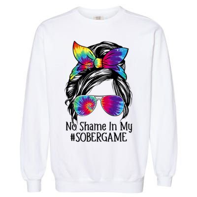 No Shame In My Sober Game Na Narcotics Anonymous Gift Garment-Dyed Sweatshirt